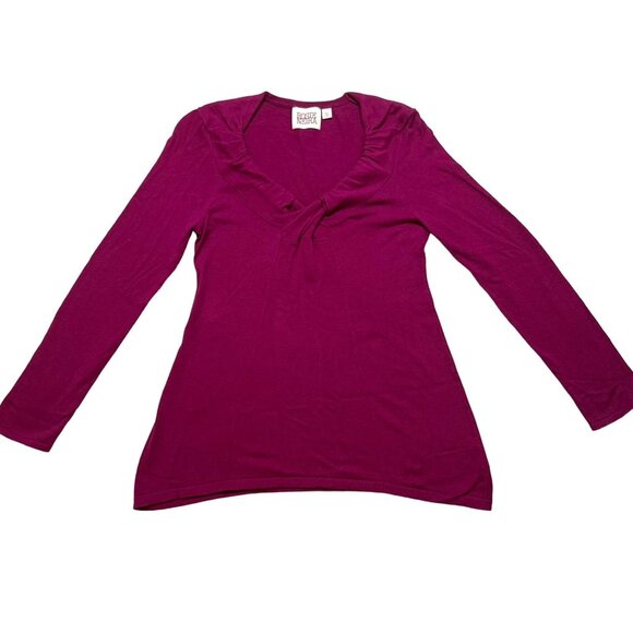 Rosie Neira Fuchsia Long Sleeve Tunic Sweater By Anthropologie Size S Womens Top - Picture 8 of 9